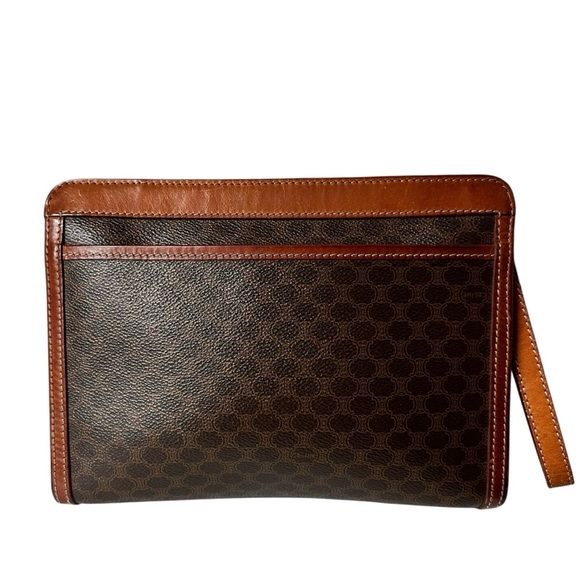 Celine Brown & Tan Macadam Leather Wristlet Clutch Bag - Picture 4 of 13